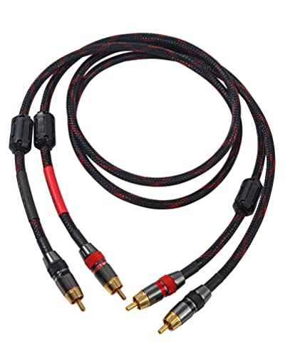 Rca Cable, 2Rca Male To 2Rca Male Stereo Audio Cables 【Hi-Fi Sound】Braided Rca Stereo Cable For Home Theater, Hdtv, Amplifiers, Hi-Fi Systems, Car Audio, Speakers (1M(3.3Ft)) #TOP4