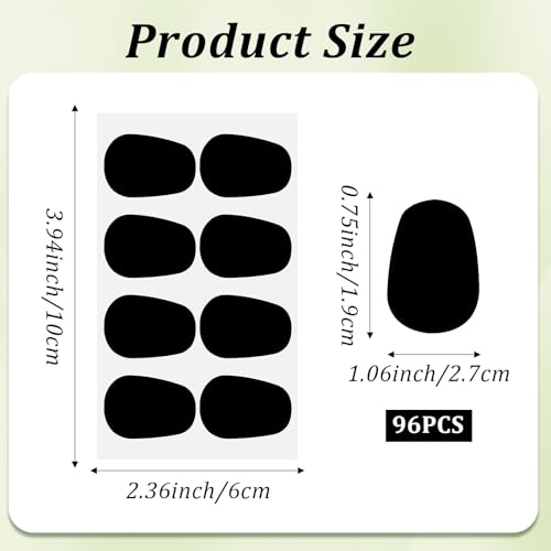 Qianyu 96 Pcs Alto Tenor Sax Mouthpiece Patches Saxophone Clarinet Mouthpiece Cushion Woodwinds Saxophone Adhesive Clarinet Oval Cushions Pads for Instrument Beginners Musicians (Black 0.8 mm Thick)