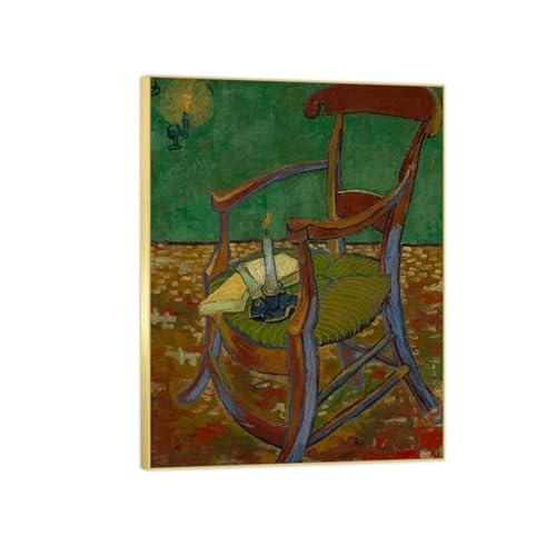 Impression sur Toile Salon Moderne : Décoration Murale Cadre Doré Chaise