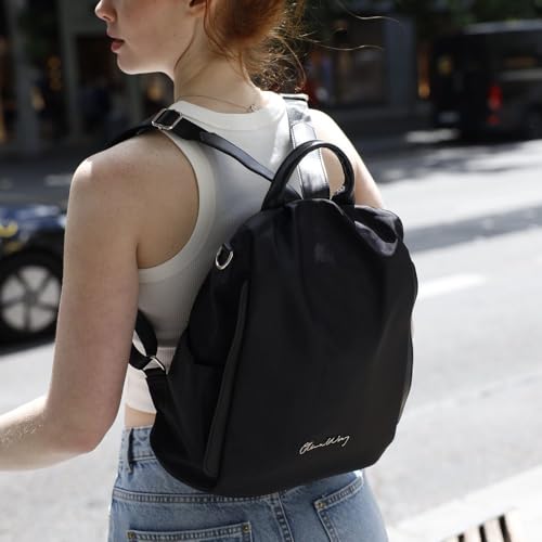Miniatura 2 de Olivia Wong Mochila Antirrobo Impermeable Para Mujer 13l Mochila Convertible En Bolso Con Pompom Y Asa Desmontable De Adorno - Negro