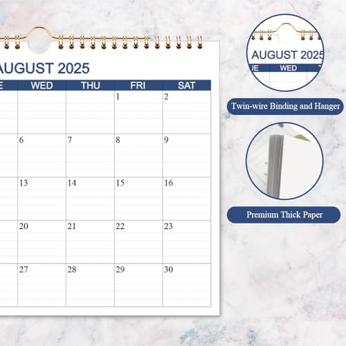 calendar 2025-2026 - wall calendar runs now to dec 2026-16 months calendar planner with thick paper for planning and organizing for home or office blue hanging calendars 85 x 11 inches