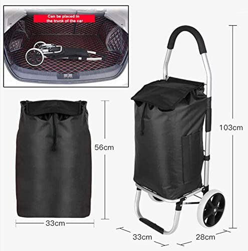 Einkaufstrolley Klappbar Einkaufswagen Faltbarer Einkaufswagen Solide Mit Wasserdichter Tasche 50L Multifunktionaler… – Bild 8