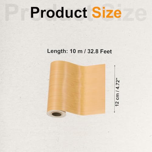 Image of PATIKIL Wood Grain Tape 4.7 inch x 32 ft, Self-Adhesive Wood Texture Repair Tape Realistic Wooden Effect Patch for Furniture Cabinets Floor Walls, Cherry