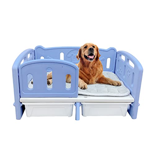 Bounabay Cama para perros, 80*50*40, cama grande para perros, con dos armarios de almacenamiento de gran volumen, cojines de felpa gruesos y cálidos, para perros y gatos grandes, medianos y pequeños Cover