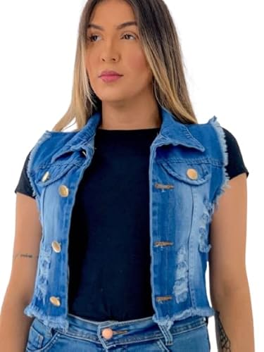 Colete Jeans Azul-Escuro (GG)