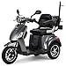 VELECO DRACO - Scooter Disabili a 3 ruote - Completamente assemblato e pronto all'uso - Freno elettromagnetico automatico - Supporto per bastone da passeggio(GRIGIO)
