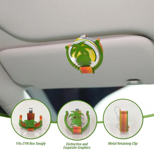 Image of Car Visor Clip Holder for ZYN，Suitable for cans of 2.75 inch*0.78 inch,Universal high-Temperature Resistant Sun Visor Accessories for Bag cansInterior Car Accessories for Organization(Miami)