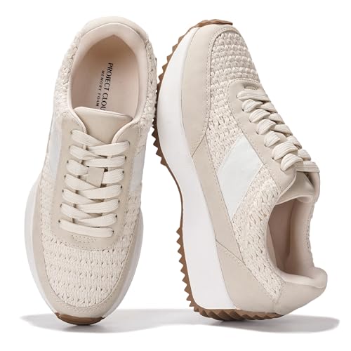 Image of Project Cloud Womens Sneakers - Memory Foam Insole and Lightweight Spring Shoes - Non-Slip Lace Up Trendy Shoes - Fashion Sneakers for Women 2026