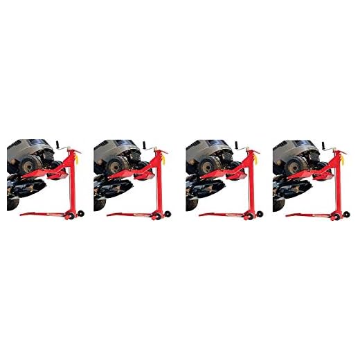 MoJack EZ MAX - Residential Riding Lawn Mower Lift, 450lb Lifting Capacity, Fits Most Residential and ZTR Mowers, Folds Flat for Easy Storage, Use for Mower Maintenance or Repair (4-(Pack))