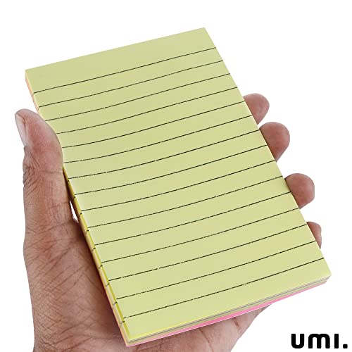 Image of Amazon Brand - Umi Ruled Multicolored Self Stick Note Pad of 4 x 6 inch 100 Sheets