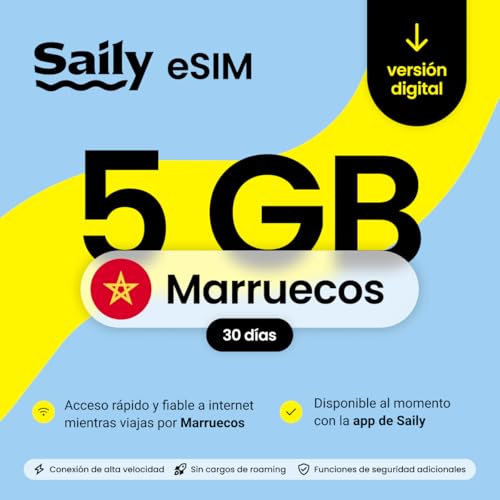 eSIM para Marruecos Saily de 5 GB con seguridad digital por 30 días