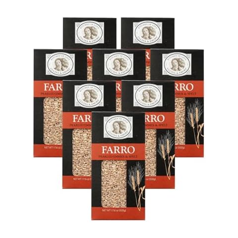 Cucina & Amore Pearled Farro from Italy 17.6 oz (Pack of 8) | Non-GMO, Whole Grain, High in Fiber, Vegan, Kosher| Perfect for Soups, Salads, and More | Vacuum Packed Cover