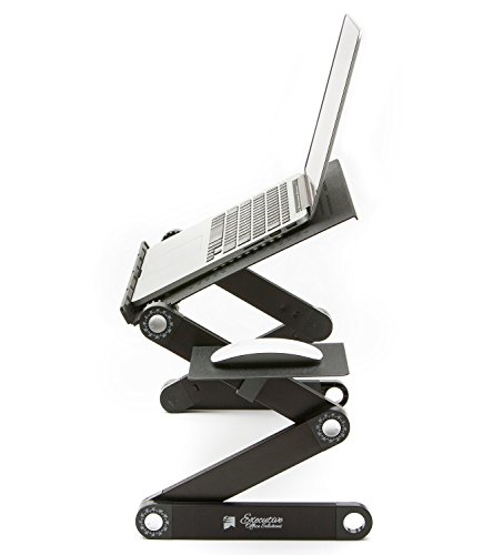 Executive Office Solutions Portable Adjustable Vented Laptop Desk/Stand/Table Notebook MacBook Ergonomic TV Bed Lap Stand Up Sitting with Pad Side Mount - Black (X3) - Thumbnail 7