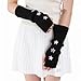 Marrywindix Cute Arm Warmers Y2K Knitted Star Arm Cover Fingerless Gothic Kawaii Fingerless Glove Punk Hip Hop Fall Winter Arm Sleeve for Women Cool Girls (Black)