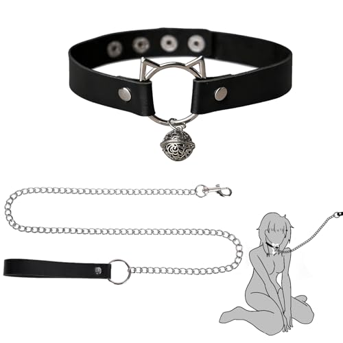 [JUNXINHENGFA] 首輪 人間 sm アダルトグッズ 女性 リード付き 人間用チョーカー かわいい 鈴 痛くない smグッズ 男性向け 調教 - 画像1