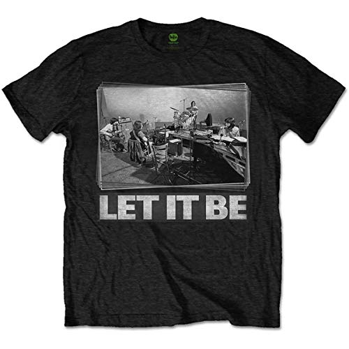 Beatles Men’s Let It Be Studio Slim Fit T-Shirt XX-Large Black - Les Beatles, Paul McCartney, John Lennon, RIngo Starr, George Harrison Beatles Men's Let It Be Studio Slim Fit T-Shirt XX-Large Black