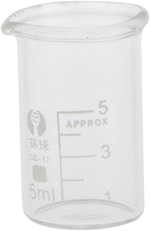 Almencla Lab Beaker - 5ml Measuring Cup for Laboratory or Kitchen, Graduated Scientific Products