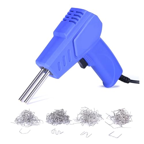 Soldador De Plástico De 70 W, Pistola De Clavos Caliente, Soldador, Grapas, Kit De Herramientas For Reparación De Parachoques De Coche, Grapadora Caliente FáCil De Usar(Blue,SET 01)