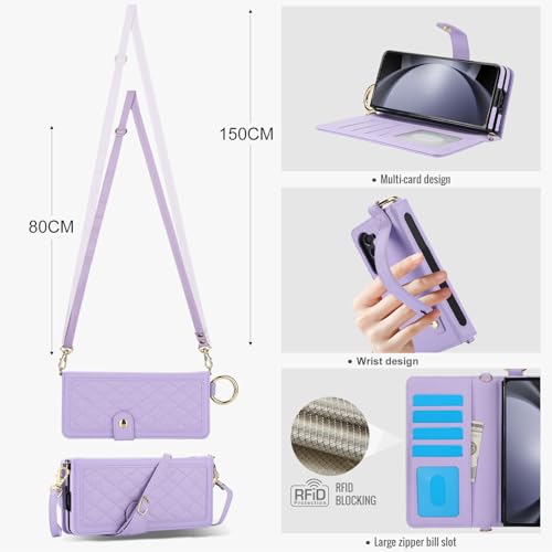 Étui en cuir Galaxy Z Fold 3 beige élégant avec fermeture magnétique premium