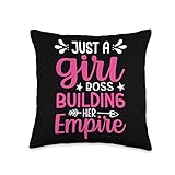 Just A Girl Boss Building Her Empire Throw Pillow