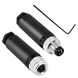 Solnique M8 4-Pin Male & Female Aviation Wire Connector, Waterproof IP67 Panel Mount Connector, 8mm Industrial Circular Sensor Interface, A-Coded, Durable for Outdoor Use, 2-Pack