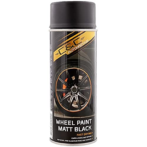 4 Bombes Spray de peinture Noir Mat pour Jantes et Enjoliveur Auto Moto