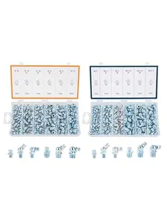 ZELCAN 230pc SAE & Metric Grease Fittings Kit Hydraulic Grease Zerk Assortment: 1/4