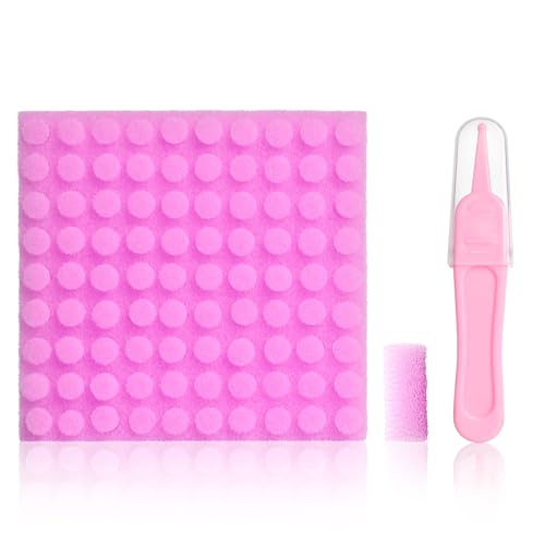Image of Replacement for Nosefrida Nasal Aspirator Filters, 100 Count Premium Baby Nasal Aspirator Hygiene Sponges with Nose Cleaning Tweezers (Purple)