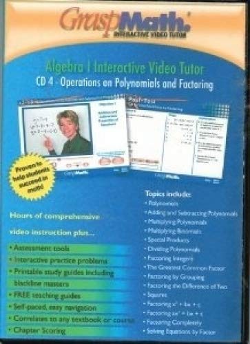 GraspMath Algebra 1: Operations on Polynomials & Factoring (CD #4)