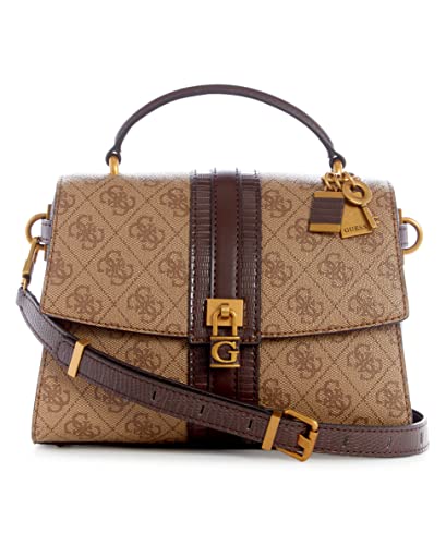 GUESS Ginevra Top Handle Flap, Latte Logo