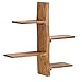 FineBuy Étagère Murale 58x60x15 cm Bois Massif Sheesham Étagère Suspendue Rustique | Etagère en Bois en Forme d'arbre véritable pour Le Mur - Capacité de Charge maximale 10 kg