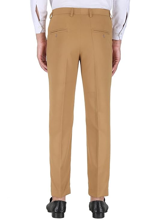 Image of ABLESTAR Men's Polycotton Slim Fit Formal Trouser - Spendex Cotton Casual Pant for Men - Breathable, Lightweight, Adjustable Formal Trouser for Men - Pack of 3