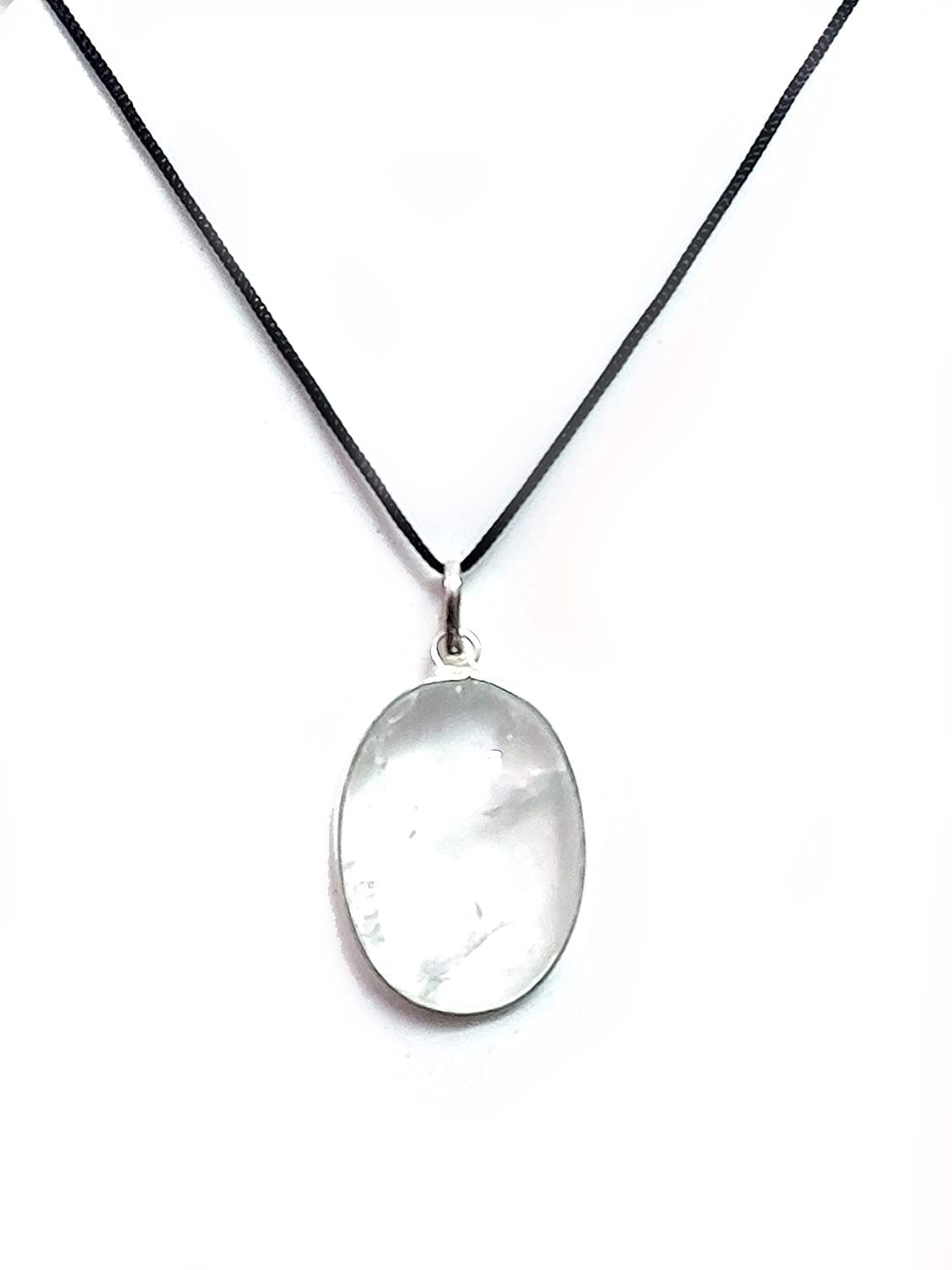 Natural Clear Quartz Crystal Oval Men And Women Pendant For Reiki Healing-image-40
