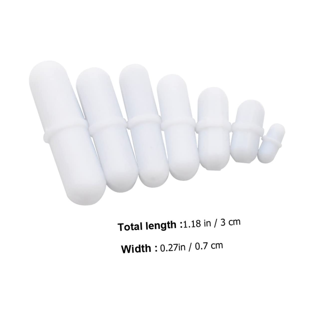 TOPBATHY 7 Pièces Barres de Mélange Magnétique Ptfe Agitateur Corrosion pour Laboratoire Accessoires de Mélange pour Flacons et Récipients
