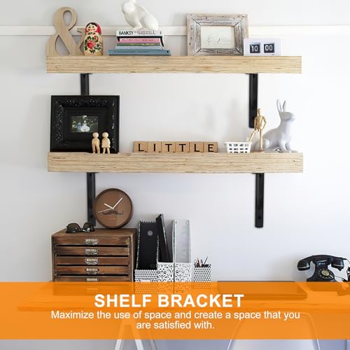 8 Pieces Shelf Brackets Heavy Duty, Wall Mounted Triangle Shelving Brackets - Image 3