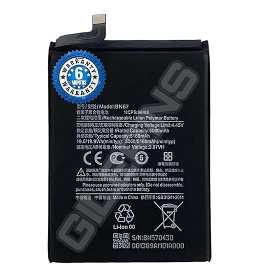 Image of Original BN57 Battery for Redmi Poco X3 NFC /M2007J20CG / M200J20CT /M2102J20S1 / M2102J20SG Battery with 6 Month Warranty** (EE99)
