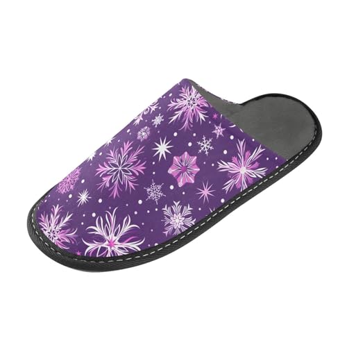 Slippers for Women Beautiful Snowflakes Pattern Soft Winter Warm Shoes Indoor Outdoor Non-Slip House Travel Slippers2