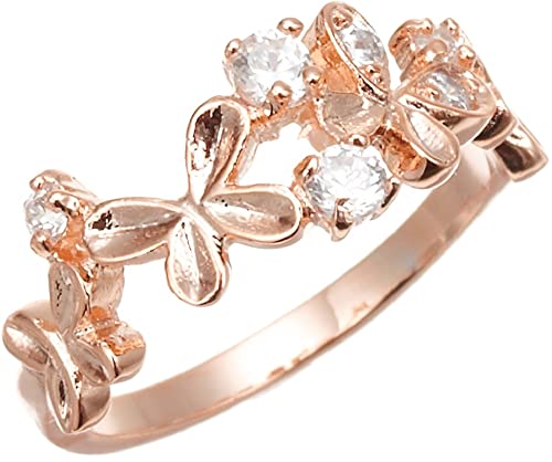 ピンクゴールド バタフライ ピンキーリング