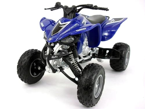 Modelo a escala 1:12 compatible Yamaha YFZ-450 azul miniatura 1