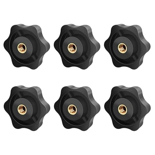 Wjelet 6 tuercas de mariposa M6 imperiales, tuercas de sujeción M6, pomos de sujeción de estrella de plástico para máquinas, muebles, equipos de fitness