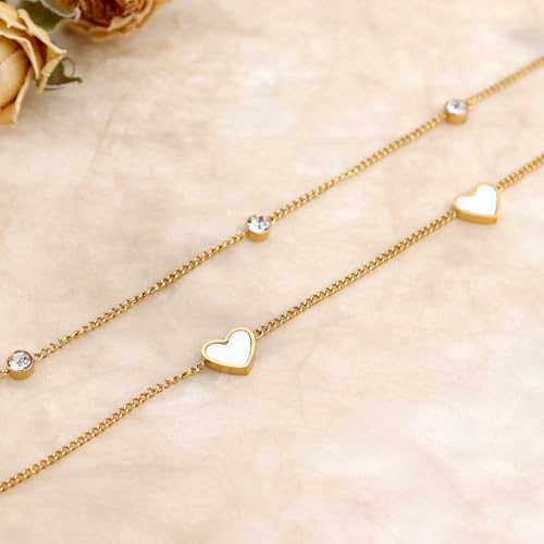 Image of Dainty Gold Shell Pearl Charm Ankle Bracelet for Women Trendy non-Tarnish Adjustable Anklet Summer Beach Fashion Jewelry Gift