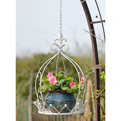 Pot de fleurs suspendu en fil métallique pour décoration intérieure et extérieure, parfait pour le jardin, la terrasse et le balcon