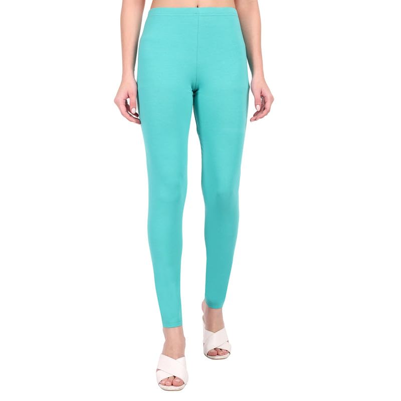 one sky Women Leggings, Cotton & Spandex Fabric Long, Breathable Women Wear, Versatile Tights for Women, Elastic Waistband, Easy to Care Slacks for Kurti (Comfort Lady Leggings)-picture-42