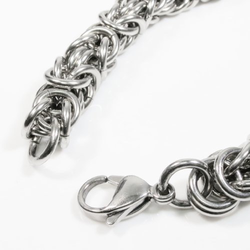 Steelmeup 1LE-010 Stainless Steel Round Byzantine Chain Men Necklace 8Mm 24Inch thumb #2
