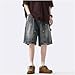 QJK Streetwear Baggy Summer Jorts Y2K Shorts Vintage Acid Wash Jean Shorts Fashion Jorts (Vintage Denim,M,Medium)