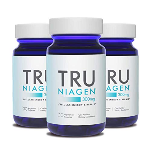 TRU NIAGEN NAD+ Booster for Cellular Repair & Energy Metabolism (Nicotinamide Riboside) - 300mg Vegetarian Capsules, 300mg Per Serving - 30 Day Bottle (3 Pack)
