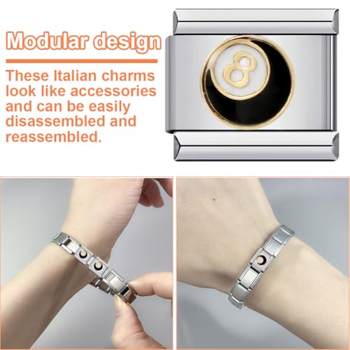 WeddHuis Italian Charms Module für 9mm Italian Charm Bracelet DIY Italian Style Charms für Damen Abnehmbar Italienisches Charm Armband Zubehör Mädchen Junge Geschenk