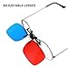Artibetter 3D Clip On Red Blue Anaglyph for Movies TV Gaming Universal Fit Sunglasses Lightweight 022oz No Frame Needed Works with VR Headsets
