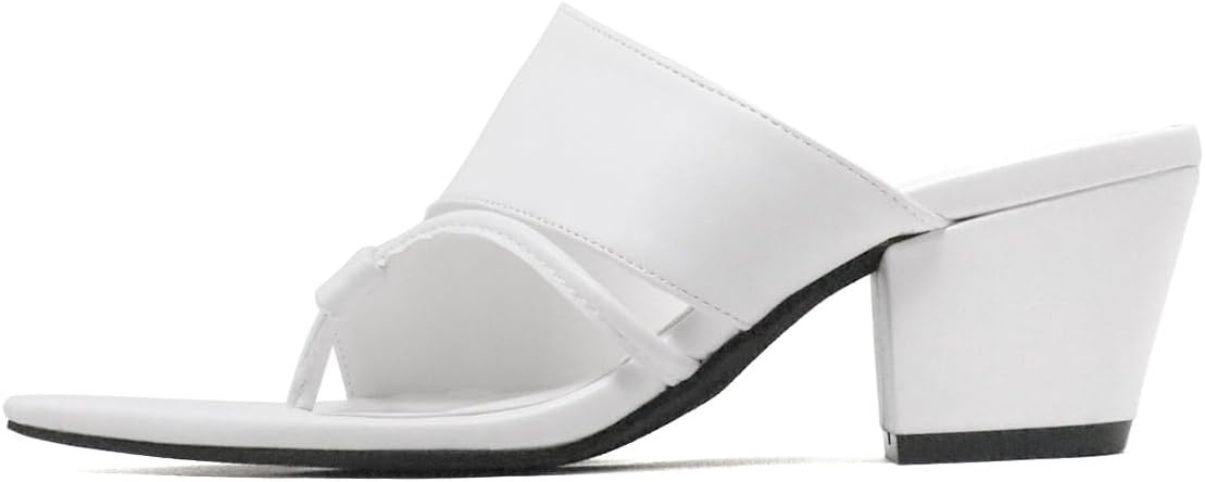 [ラブハンター] サンダル トング ミュール アシメントリーカット 5.5cmヒール スライド ストラップ ポインテッドトゥ 224