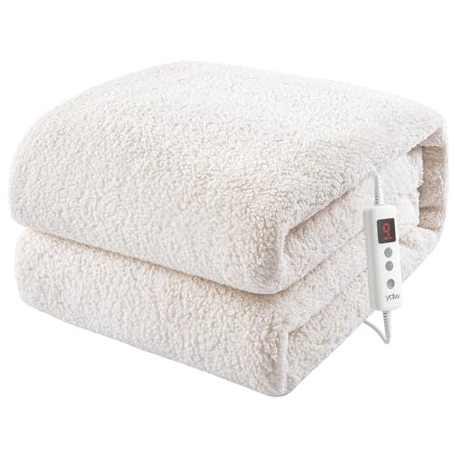 YDW Electric Blanket Double Fitted, Premium Washable Fleece Heated Under Blanket with Timer and Overheat Protection for Winter Australia 193x137cm, Fit Up to 45cm Deep Pocket